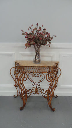 French Style Ornate Wrought Iron Marble Top Table | Antique & Vintage | Moonee Ponds Antiques | Australia Wide Delivery