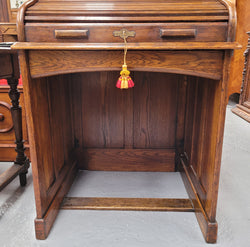 Charming Petite English Oak Fitted Roll Top Desk | Antique & Vintage | Moonee Ponds Antiques | Australia Wide Delivery