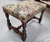 Flemish Baroque Style Walnut Footstool with Tapestry Fabric Top | Antique & Vintage | Moonee Ponds Antiques | Australia Wide Delivery