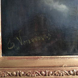 Beautiful ornate gilt framed signed French oil on canvas "Lillies In Vase" . In good original detailed condition.