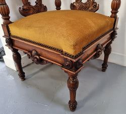 Beautifully Carved French Walnut Corner Chair With Upholstered Seat | Antique & Vintage | Moonee Ponds Antiques | Australia Wide Delivery