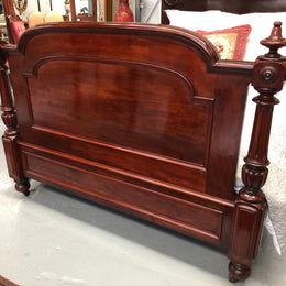 Antique Carved Mahogany Half Tester Poster Bed