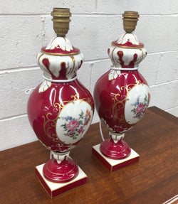 Pair Of Highly Decorative Paris Porcelain Table Lamps | Antique & Vintage | Moonee Ponds Antiques | Australia Wide Delivery