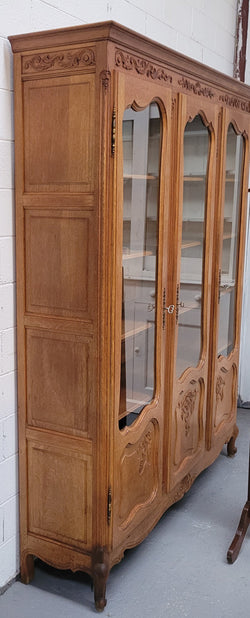 French Louis XV Style Light Oak Three Door Bookcase | Antique & Vintage | Moonee Ponds Antiques | Australia Wide Delivery