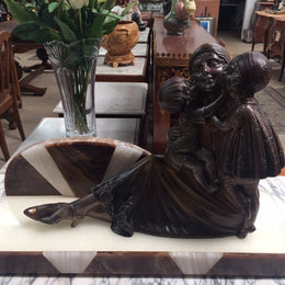 Art Deco Coal Painted Statue