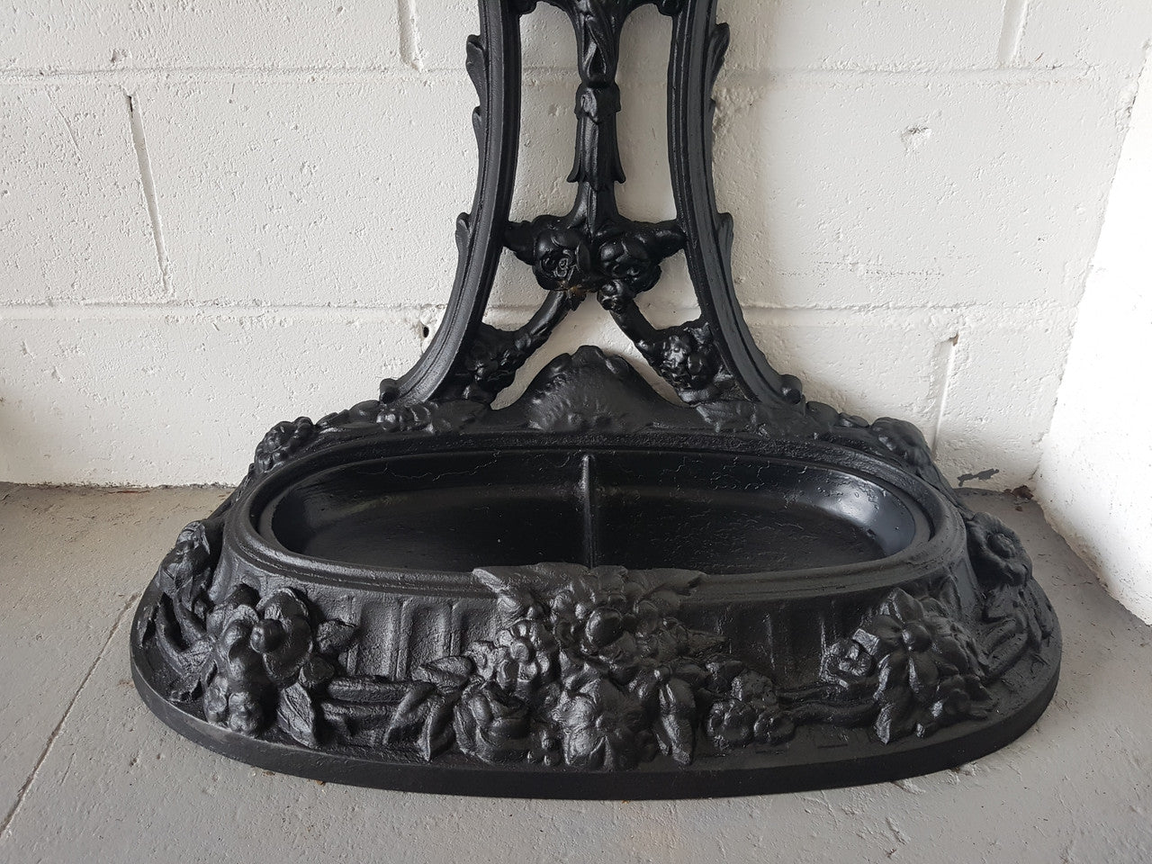 Highly Decorative French Antique Painted Cast Iron Hallstand