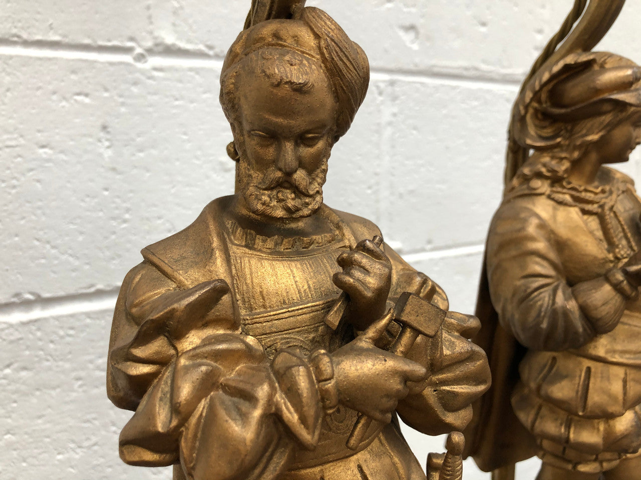 Fabulous Pair Of French Gilt Metal Table Lamps Of "The Artist" & "The Sculptor" | Antique & Vintage | Moonee Ponds Antiques | Australia Wide Delivery