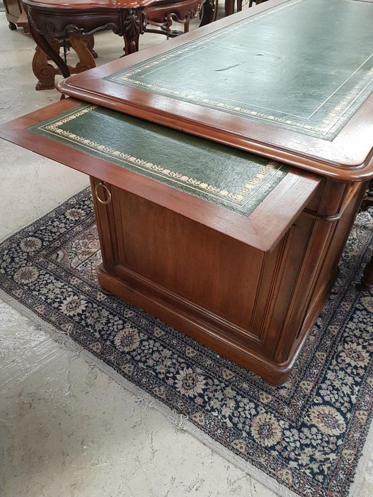 French 19th Century Walnut Pedestal Desk