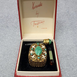 Stunning Xanadu by fragrance LTD. London perfume bottle, doppler and vile (In love, Hartwell). In original box and great condition.