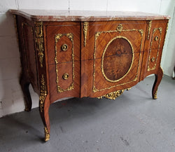 Grand Louis XV Style Ormolu & Marquetry Marble Top Two Drawer Commode | Antique & Vintage | Moonee Ponds Antiques | Australia Wide Delivery