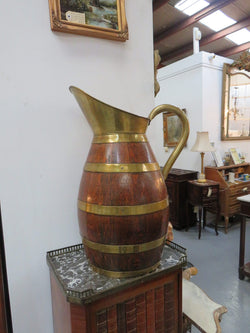 Large French Oak And Brass Banded Measuring Jug | Antique & Vintage | Moonee Ponds Antiques | Australia Wide Delivery
