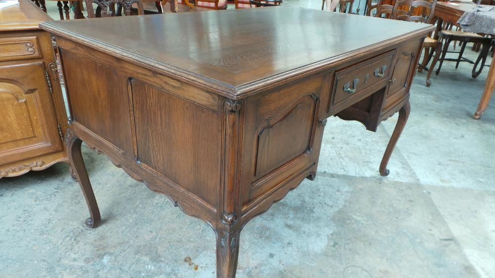 French Oak Partners Desk-2 | Antique & Vintage | Moonee Ponds Antiques | Australia Wide Delivery