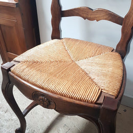 Set of 12 French Oak Ladder Back Chairs
