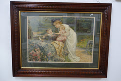 Framed Print Of Mother And Children Scene | Antique & Vintage | Moonee Ponds Antiques | Australia Wide Delivery