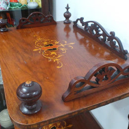 A Beautiful Victorian English Inlaid And Detailed Carved Whatnot