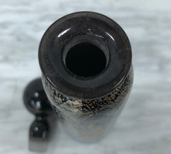 Nick Wirdnam Long Black & Gold Art Glass Scent Bottle | Antique & Vintage | Moonee Ponds Antiques | Australia Wide Delivery