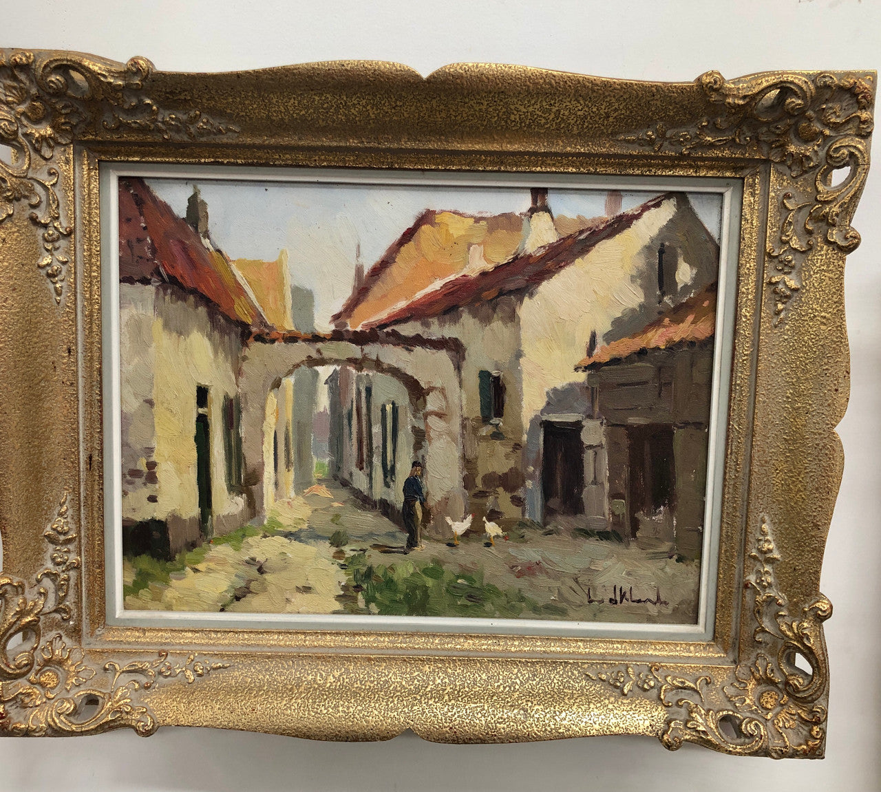 Pair of Vintage Framed French Oil On Canvas of "Village Scenes" | Antique & Vintage | Moonee Ponds Antiques | Australia Wide Delivery