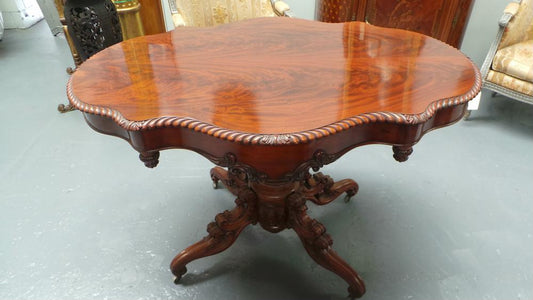 Antique French Flame Mahogany Centre Table