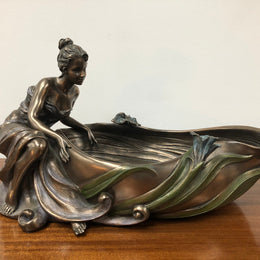 Reproduction Art Noveau Style Statue  Bowl