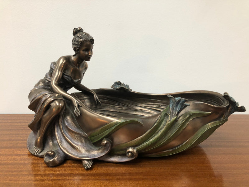 Reproduction Art Noveau Style Statue  Bowl