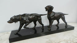 Art Deco Bronzed Spelter Statue Of Two Dogs | Antique & Vintage | Moonee Ponds Antiques | Australia Wide Delivery