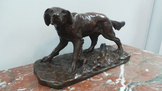 An Antique Classical French Bronze Of A Red Setter