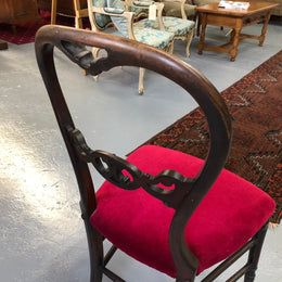 Edwardian Bedroom Chair With Red Upholstery