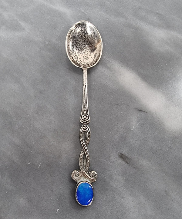 "Prouds" Australian Silver Arts and Crafts Opal spoon. In good original condition, please view photos as it helps form part of the description.