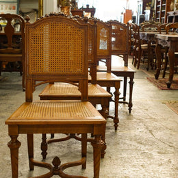 Set Four Antique French Oak Chairs