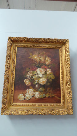Framed Floral Oil On Canvas | Antique & Vintage | Moonee Ponds Antiques | Australia Wide Delivery