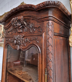 Petite Antique French Oak Armoire Display Cabinet | Antique & Vintage | Moonee Ponds Antiques | Australia Wide Delivery