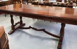 Mahogany Tudor Style Dining Table With Carved Edge | Antique & Vintage | Moonee Ponds Antiques | Australia Wide Delivery