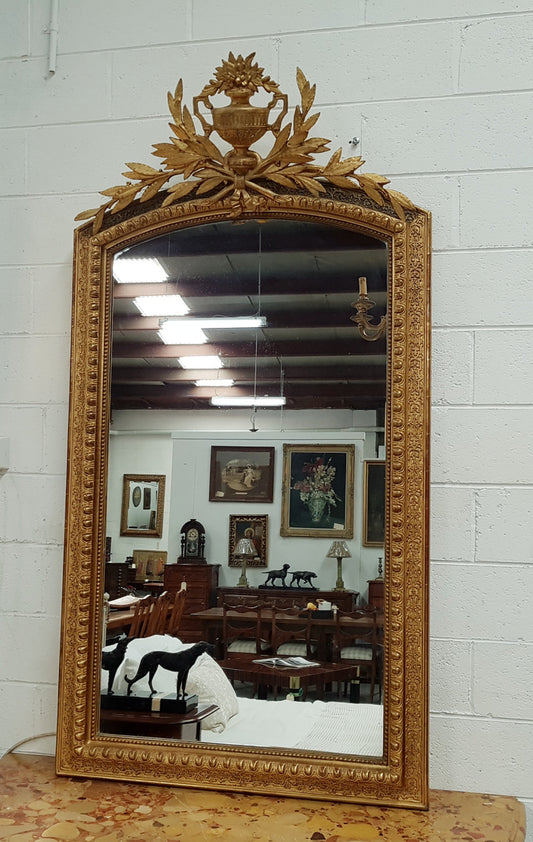 A Beautiful French Gilt Napoleon III Mantle Mirror