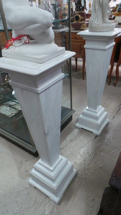 Pair Of 19th-Century Classical White Marble Pedestals | Antique & Vintage | Moonee Ponds Antiques | Australia Wide Delivery