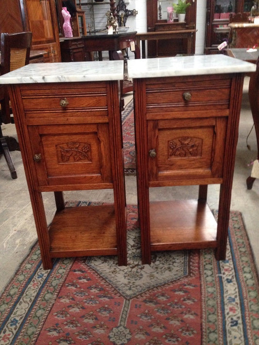 Pair Arts and Crafts Bedside