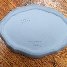 Pretty Oval Blue-White Wedgwood Jasper Ware Small Bowl