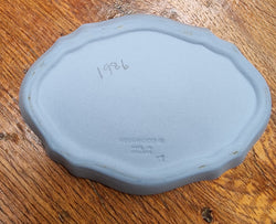Pretty Oval Blue-White Wedgwood Jasper Ware Small Bowl | Antique & Vintage | Moonee Ponds Antiques | Australia Wide Delivery