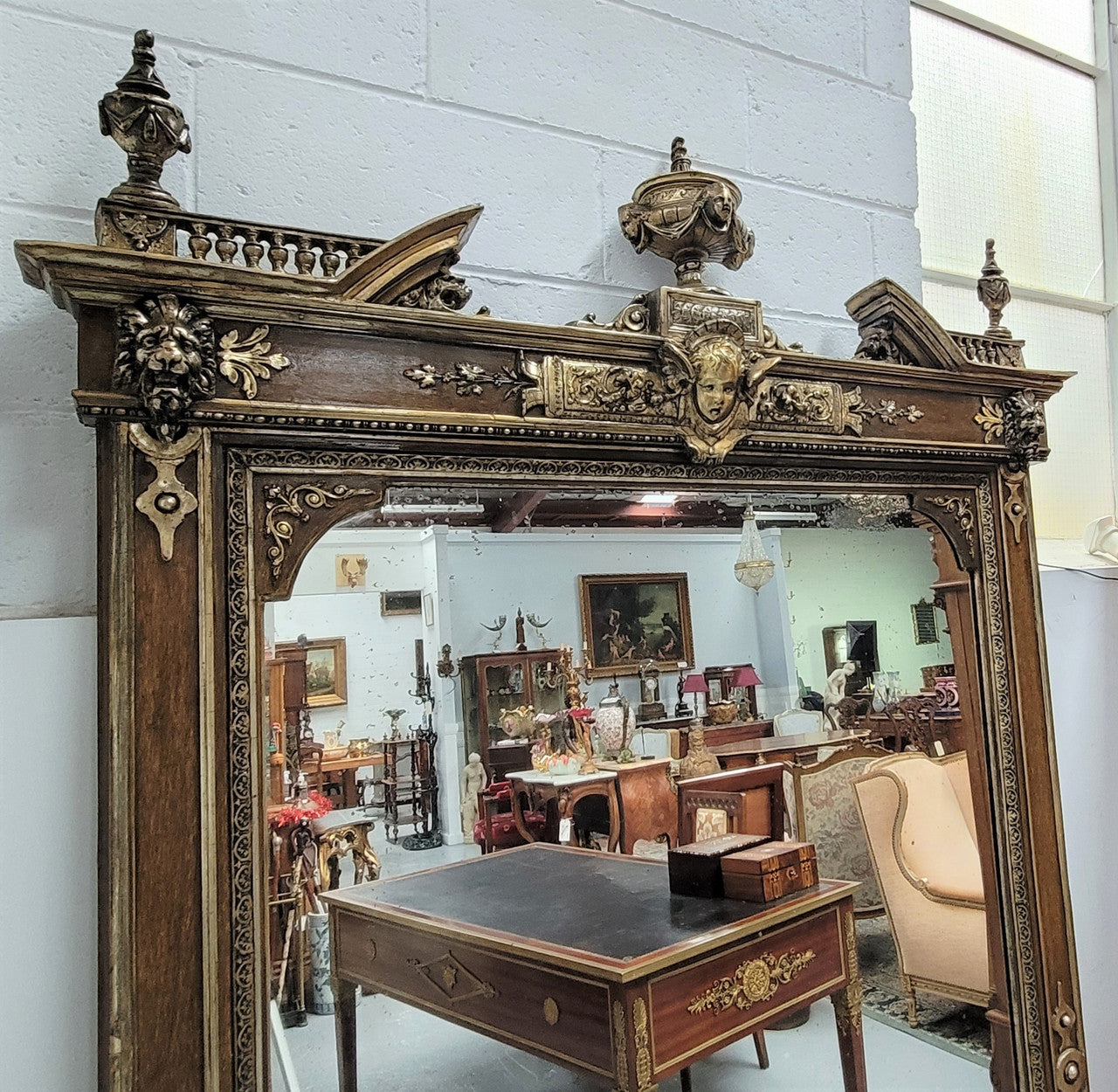 Early 19th Century French Gilt & Simulated Wood Mantle Mirror | Antique & Vintage | Moonee Ponds Antiques | Australia Wide Delivery