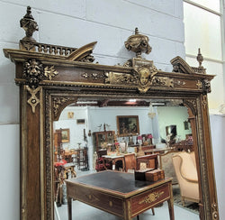 Early 19th Century French Gilt & Simulated Wood Mantle Mirror | Antique & Vintage | Moonee Ponds Antiques | Australia Wide Delivery