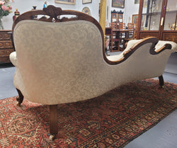 Upholstered Victorian Walnut Double Ended Chaise Lounge | Antique & Vintage | Moonee Ponds Antiques | Australia Wide Delivery