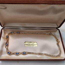 Beautiful vintage Austrian rhinestone necklace with lovely light blue stones and in good condition.