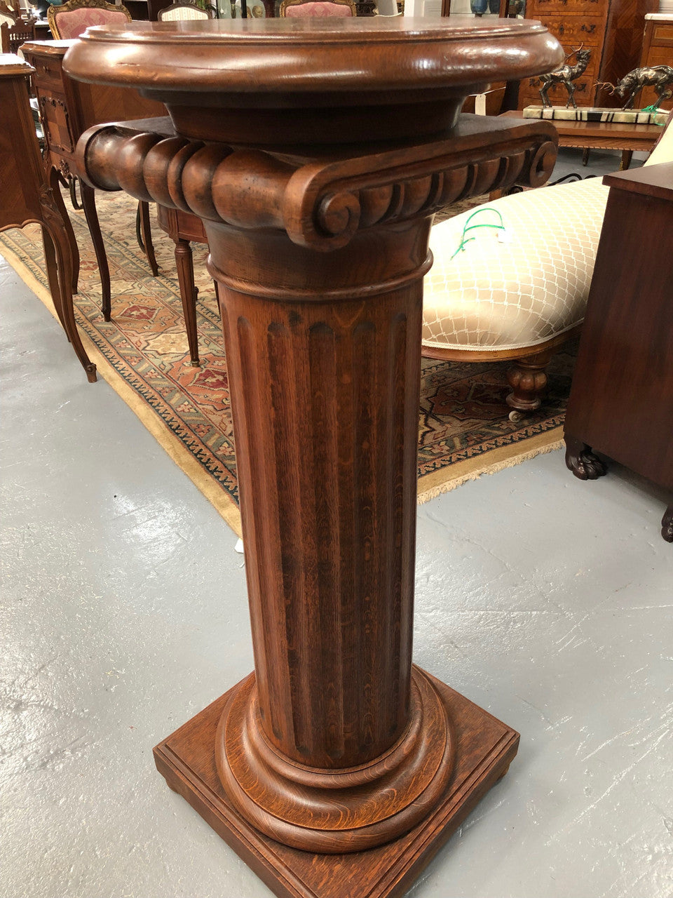 Stunning Tudor Style English Oak Pedestal | Antique & Vintage | Moonee Ponds Antiques | Australia Wide Delivery