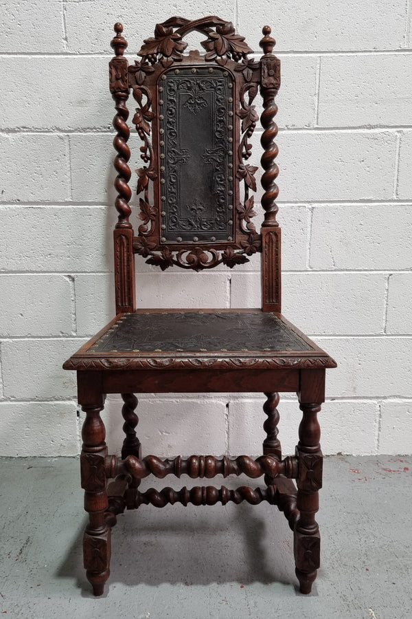 Stunning Set of Six Jacobean Revival Chairs