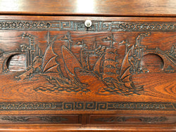 Beautifully carved Small Desk and stool | Antique & Vintage | Moonee Ponds Antiques | Australia Wide Delivery