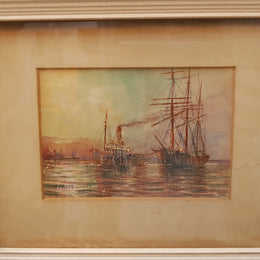 A lovely pair of framed watercolor paintings signed by Australian artist Harold Dalton Hall. In good original condition.