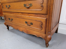 French Louis 15th Style Oak Three Drawer Chest of Drawers With Wooden Top | Antique & Vintage | Moonee Ponds Antiques | Australia Wide Delivery