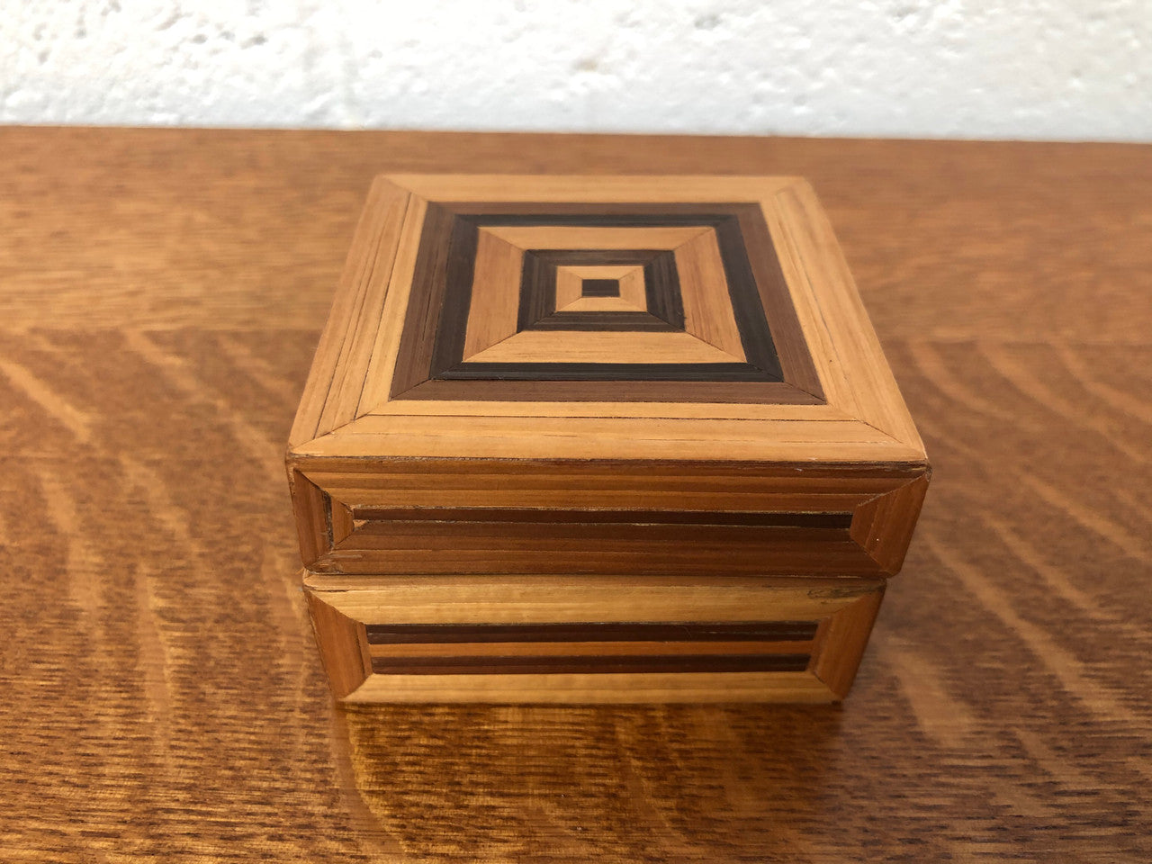 Vintage Square Parquetry Wooden Box