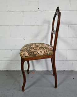 Antique French Walnut Petite Ladies Chair Tapestry Upholstery | Antique & Vintage | Moonee Ponds Antiques | Australia Wide Delivery