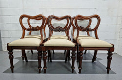 Set of Six Victorian Style Carved Balloon Back Chairs | Antique & Vintage | Moonee Ponds Antiques | Australia Wide Delivery