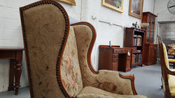 French Wing Back Tapestry Arm Chair | Antique & Vintage | Moonee Ponds Antiques | Australia Wide Delivery